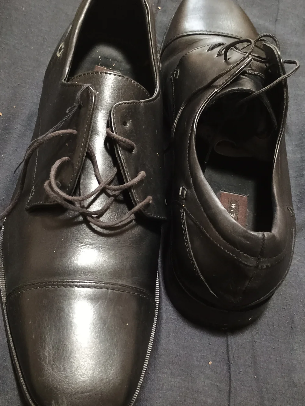 Florsheim Black Leather Cap-Toe Derby Shoes (259) 15 D